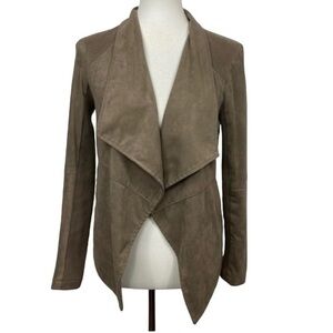 BB Dakota Faux Suede Open Front Drape Cardigan Jacket
